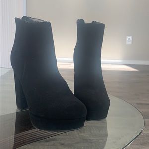 Black platform booties